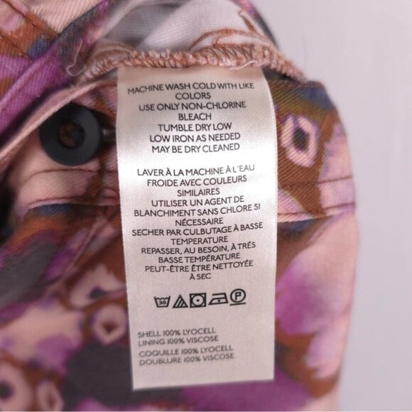 NWOT By Anthropologie Sleeveless Cutout Printed Jumpsuit‎ Purple MEDIUM - Picture 15 of 16